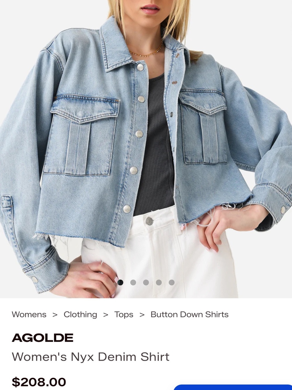 Agolde Cropped Denim Jacket XS